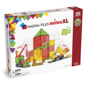 MAGNA-TILES Builder XL 50 Τεμάχια – Μαγνητικά Πλακίδια STEM για Οχήματα & Κατασκευές