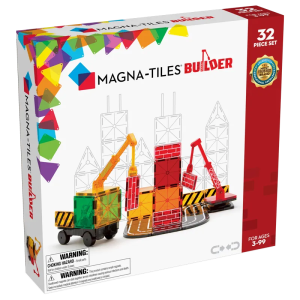 MAGNA-TILES Builder 32 Τεμάχια – Μαγνητικά Πλακίδια STEM για Κατασκευές