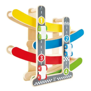 Hape Early Explorer Fast Flip Racetrack - Ξύλινη Πίστα Ταχύτητας Με Δύο Αυτοκινητάκια - 4 Τεμ.