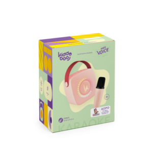 Kiddoboo mini Karaoke με ηχείο Bluetooth και ασύρματο μικρόφωνο pink + NikoletaTV