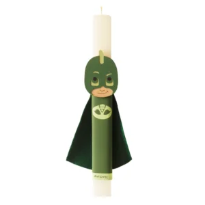 Λαμπάδα σούπερ ήρωας "PJ Masks Gekko" άσπρη 30 εκ