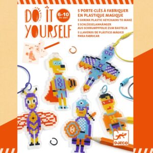 Djeco DIY φτιάχνω τα δικά μου μπρελόκ με συρρικνούμενο πλαστικό "Σούπερ...